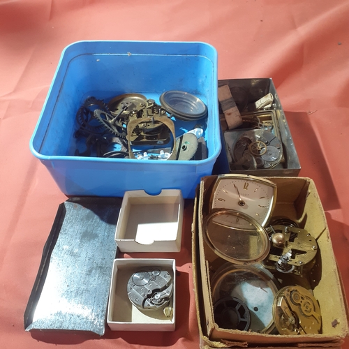 2 - Quantity of brass and metal clock spares, Mechanical workings and faces etc