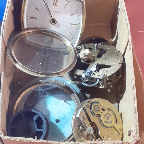 2 - Quantity of brass and metal clock spares, Mechanical workings and faces etc