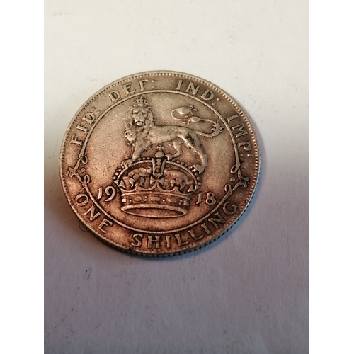 55A - 1918 silver shilling