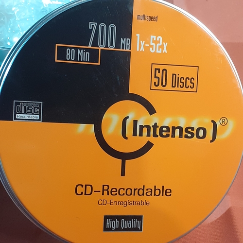 3 - CD recordable discs. One new tin and a half used tub in new condition