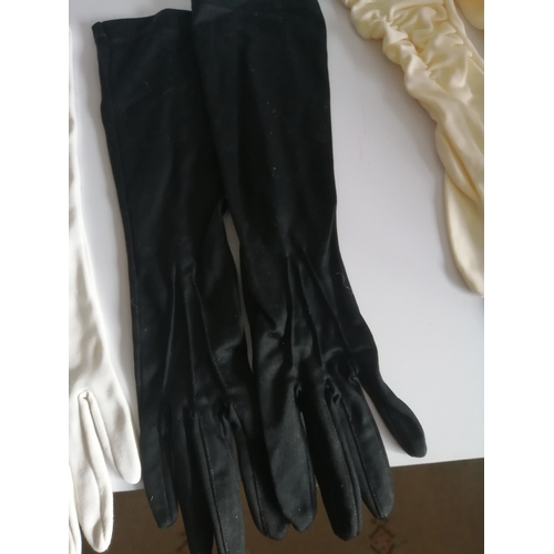 80A - 3 pairs of vintage ladies evening gloves