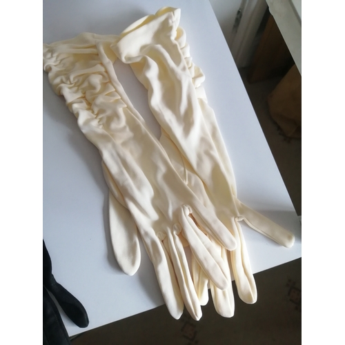 80A - 3 pairs of vintage ladies evening gloves