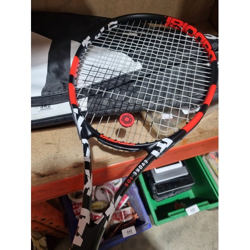 442 - Two Babolot tennis rackets & 2 sets of tennis balls evoke 105 and Boost A excellent condition