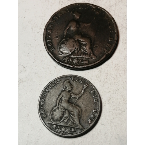 50A - COINS : 1839 farthing and 1853 halfpenny