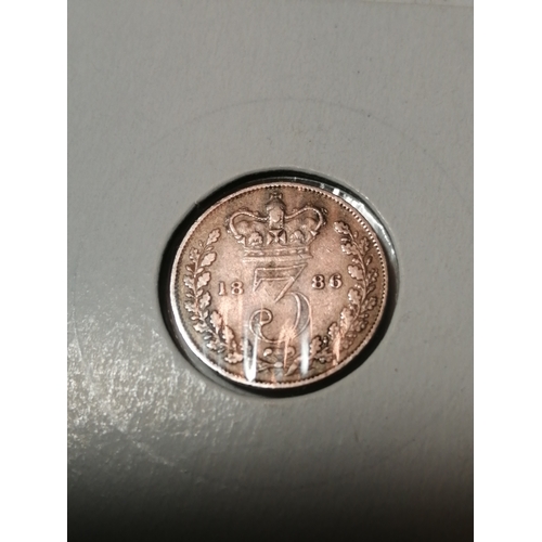 58A - 1886 Victorian threepence in very fine condition