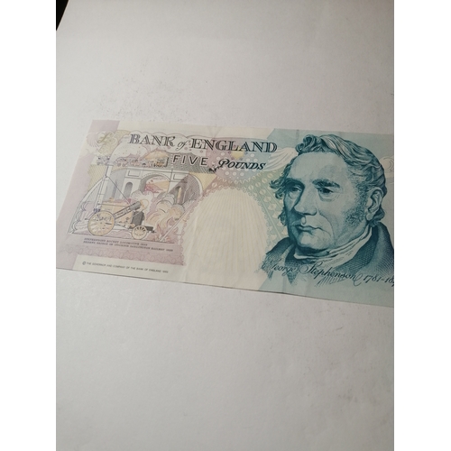 62A - COINS : Elizabeth II 5 pounds note in excellent condition