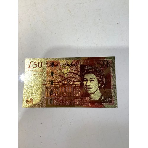 45 - Queen Elizabeth foil £50 note & year of the tiger 1988 stamp