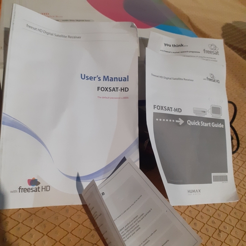 40B - Humax Foxsat - HD Digital box. As new in box with all accessories, instructions and remote