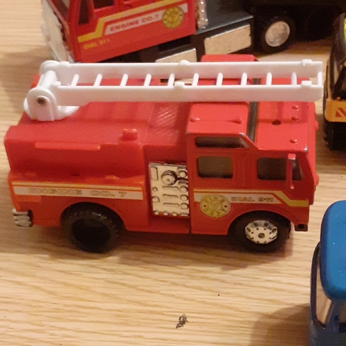 43A - Children's plastic toys. Fire, Police, Delivery lorries etc. Good clean condition