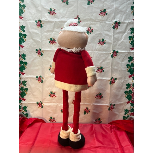 1 - Mrs Claus adjustable leg plush figure - extends to approximately 2ft tall