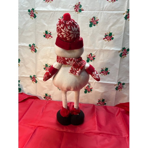 3 - Adjustable leg snowman with woolly hat and scarf