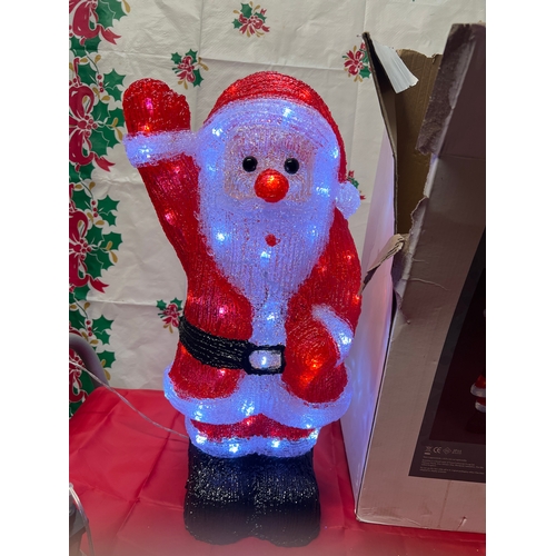 14 - LED acrylic waving Santa - 55cm high