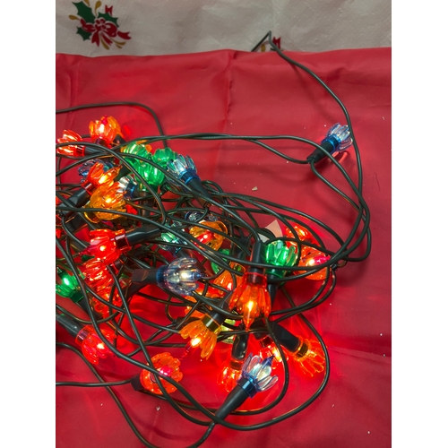 17 - Set of multi coloured petal shade string lights