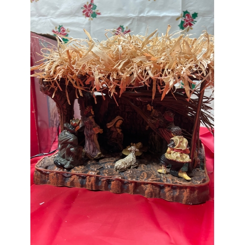 36 - Nativity scene with original box - sings silent night