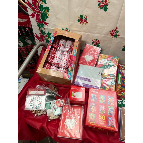 46 - Christmas crafting lot inc paper, cards, tags, crackers & more