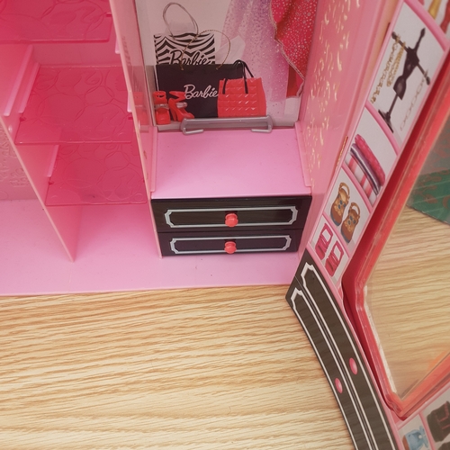 13 - Children's toys. Barbie wardrobe,  Ninja turtle, vintage doll and pull along train and Fisher Price ... 