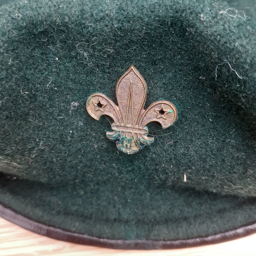 19A - Boy scout beret with cap badge. Shows age. No damage but requires a clean up.