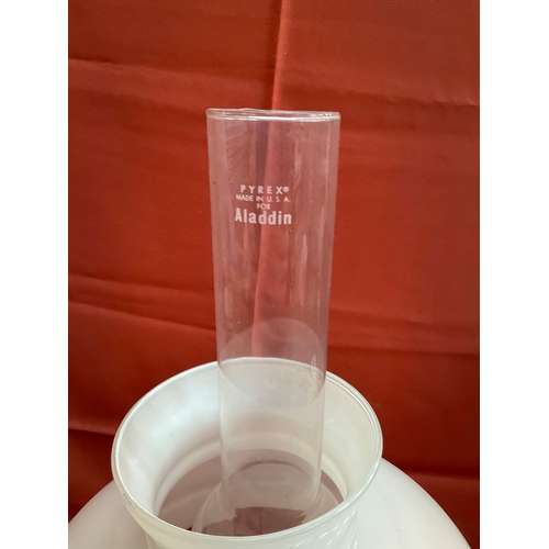 27 - 21C Aladdin Brass Oil Lamp with Pyrex Chimney