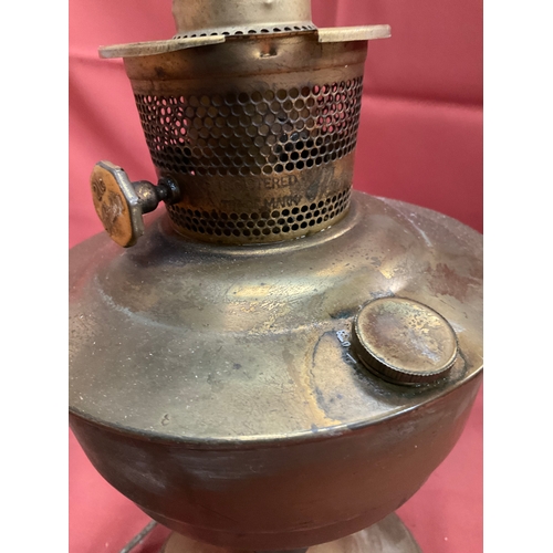 27 - 21C Aladdin Brass Oil Lamp with Pyrex Chimney