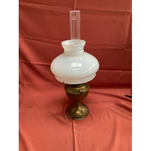 27 - 21C Aladdin Brass Oil Lamp with Pyrex Chimney