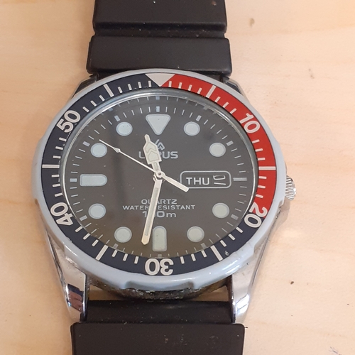 16 - Lorus Sports watch and Rotary watch. Both working. Lorus has loose back but both good condition