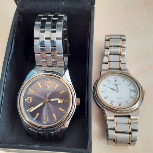 10 - Sekonda watch (boxed) plus a pulsar watch. Stainless Steel bracelets. Good used condition. Both not ... 