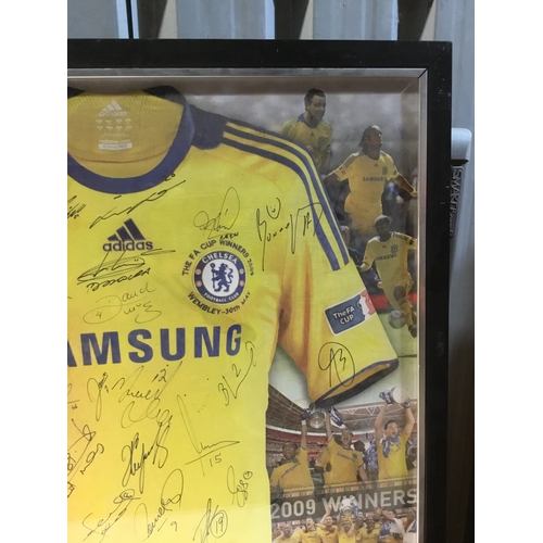 27 - Large Framed and signed picture of The FA Cup Final 2009 Chelsea 2 Everton 1 signed by players - 100... 