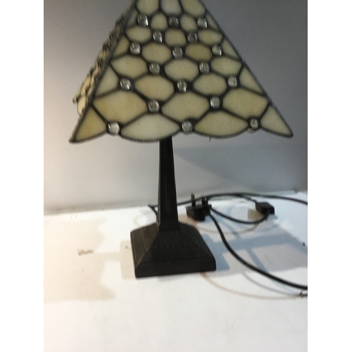 28 - Tiffany style mother of pearl lamp by Widdop Bingham