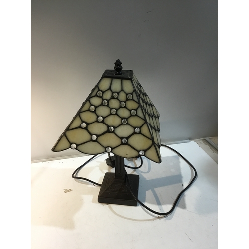 28 - Tiffany style mother of pearl lamp by Widdop Bingham