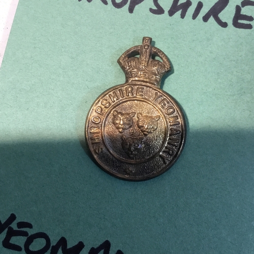 39 - Shropshire Yeomanry military cap badge