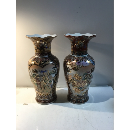 69 - Pair of Japanese Satsuma vases