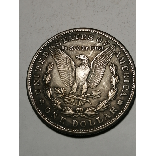 30A - COINS : USA silver dollar with Naked artwork on the reverse