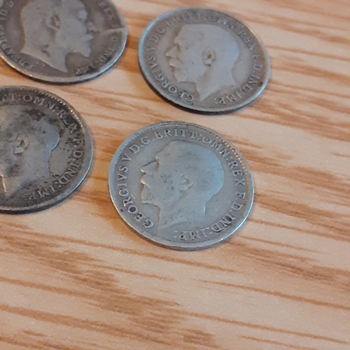 45A - 4 x silver threepence. 1902, 1912 and 2 x 1916. Condition and detail shown in pictures