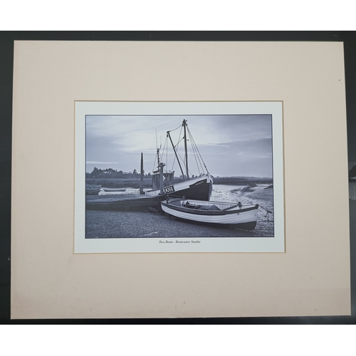 103A - 3 black &white prints of Norfolk scenes in mounts. Sealed. Size: 41 cm x 34 cm