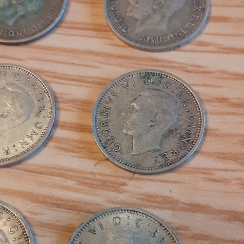 46A - 6 x threepence. 1931, 1935, 1941 plus 3x1940. Condition and detail shown in pictures