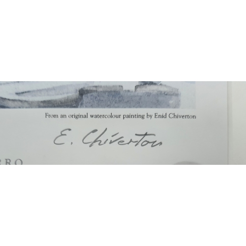 110A - Framed and glazed signed limited edition (81/ 850) ‘Outgoing Tide, Polperro’ by Edith Chiverton’. Si... 