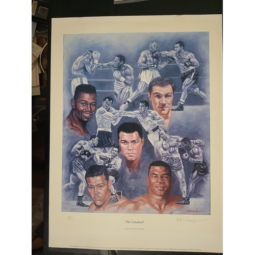 119A - ‘The Greatest? Large signed limited edition (338/500) colour print showing Rocky Marciano, Joe Louis... 