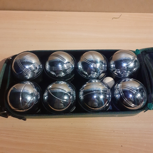 1 - Boules set in bag branded Hillington. With Jack and peg in overall good condition