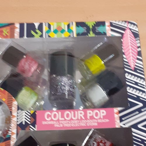 5 - Colours by Technics nail varnishes. Includes glitter, metallic and gloss varnishes.  New in box. Box... 