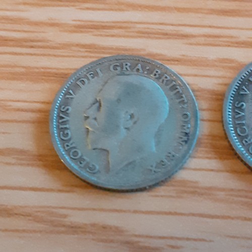 47A - 2 x sixpence coins from 1924 to 1925. Condition and detail shown in pictures