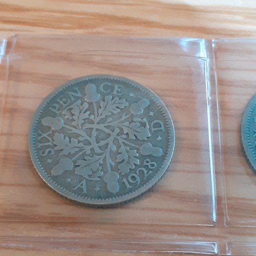 42A - 2 x sixpence, 1928-1929. Condition and detail shown in pictures