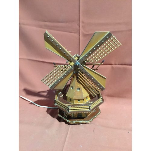 33 - Vintage wooden light up windmill