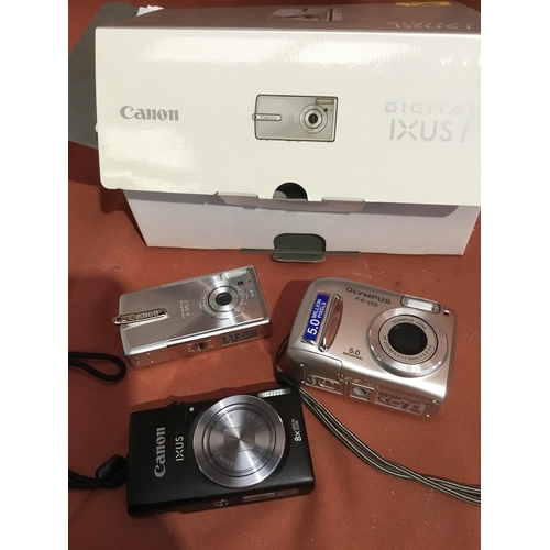 65 - Canon cameras inc Ixus I, PC-2018 & Olympus FE-115