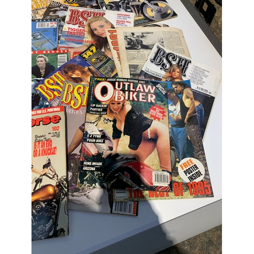 94 - Very very large amount of bikers magazines inc Outlaw biker, Iron horse & BSH - a lot are erotic adu... 