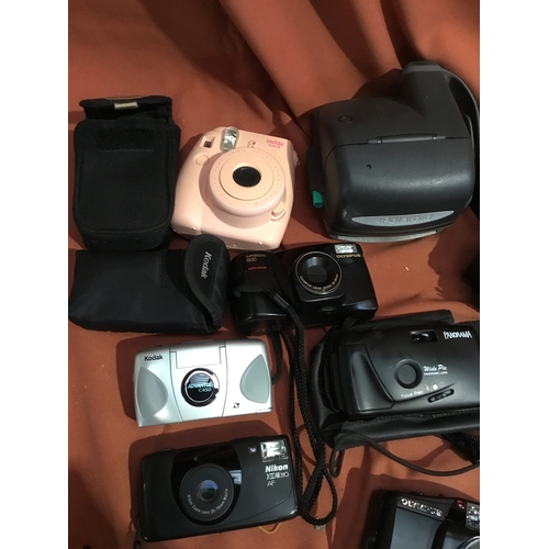 154 - Mixed camera lot inc Nikon zoom 310, instax mini 8, Polaroid & more