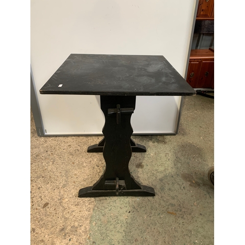 159 - Black wooden vintage style side coffee table - 3ft tall