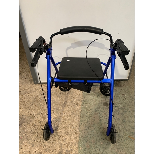 160 - Good condition mobility aid walker with under basket