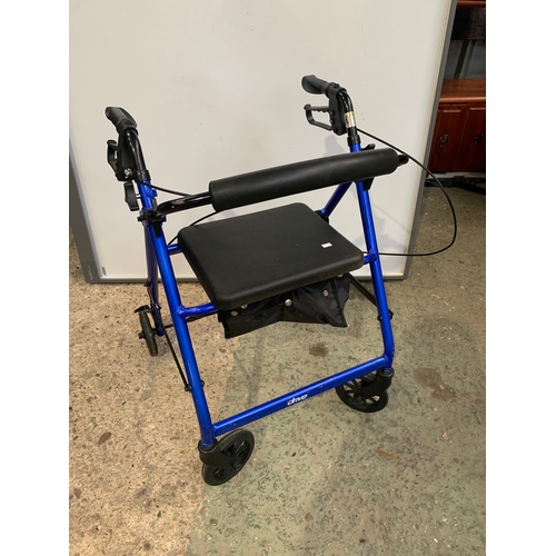 160 - Good condition mobility aid walker with under basket