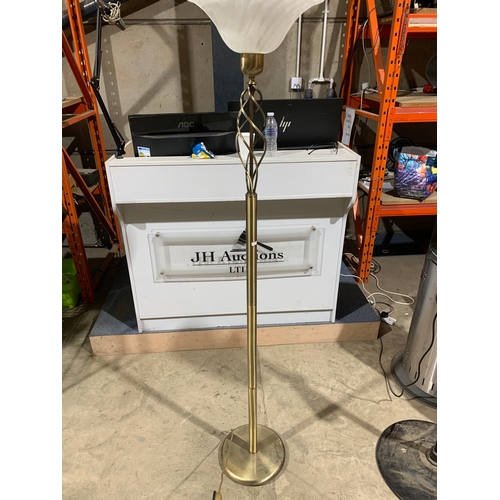 236 - Modern floor standing bass effect floor lamp with opaque shade