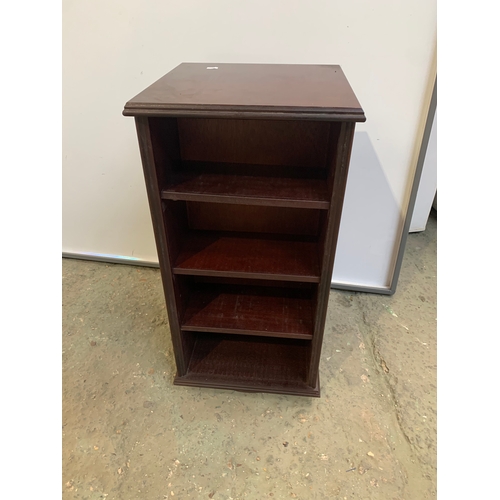 238 - Dark wood spinning cd storage rack